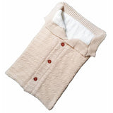 Newborn Baby Swaddling Stroller Wrap Winter Warm Sleeping Bags Infant Button Knit Swaddle Wrap Toddler Blanket Sleeping Bags