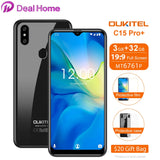 Oukitel C15 Pro + 19:9 6.088'' Waterdrop Screen 3GB 32GB MT6761 Smartphone Android 9.0 Fingerprint Face ID 4G  Mobile Phone