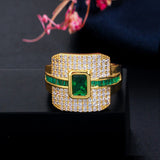 Real Gold Plating Inlaid Zircon Full Diamond Ring