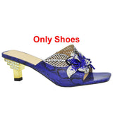 Italian Shoe With Matching Bags High Quality Nigerian Women Wedding Shoe and Bag Set Decorated With Rhinestone Luxury Women Shoe
