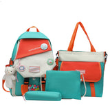 Contrast color shoulder bag four-piece set