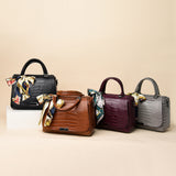 High-End Pu Stitching Crocodile Pattern Handbag