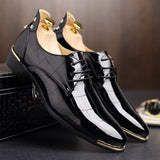 Fashion Business Men Dress Shoes Genuine Leather Pointed Toe Slip on Flats Loafers Formal Office Shoes Men Leather Oxfords