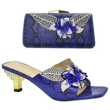 Italian Shoe With Matching Bags High Quality Nigerian Women Wedding Shoe and Bag Set Decorated With Rhinestone Luxury Women Shoe