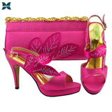 Fuchsia New Arrival Italian Design Ladies Shoes and Bag Set With Wedding Shoes and Bags for Women Nigeria Bag and Shoe Set