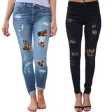 Ripped Patch Skinny Stretch Pencil Pants