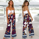 Printed Camouflage Wide Leg Pants High Waist Loose