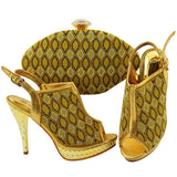 Black High Quality Italian Matching Lady Shoes and Bag Material With PU Nigerian Shoes and Bags Set for Party Women Shoe and Bag