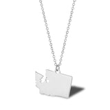 United States of America Washington State Map Stainless Steel Necklace