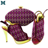 Black High Quality Italian Matching Lady Shoes and Bag Material With PU Nigerian Shoes and Bags Set for Party Women Shoe and Bag