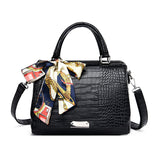 High-End Pu Stitching Crocodile Pattern Handbag