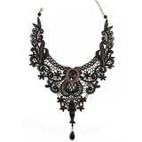 YiYaoFa Handmade Exaggerated Jewelry Set Gothic Jewelry Black Lace Necklace & Earring Women Accessories Party Jewelry FYS-02