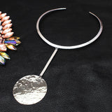 MANILAI Shiny Metal Statement Choker Punk Jewelry Set Big Bangle Torques Geometric Necklace Bracelet Sets Women Fashion 2019