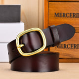 DINISITON New Women‘s Belt Genuine Leather Belts For Women Female Gold Pin Buckle Strap Fancy Vintage for Jeans Dropshipping