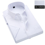 Summer S~8xl men's striped short sleeve dress shirt square collar non-iron regular fit anti-wrinkle  pocket  male social shirt