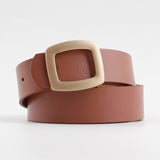 2020 Wide Leather Waist Strap Belt Women Black White Pink high quality Gold Square Pin Metal Buckle belts Female Belts for Jeans