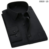 4XL 5XL 6XL 7XL 8XL Large Size Men's Business Casual Long Sleeved Shirt White Blue Black Smart Male Social Dress Shirts For Plus