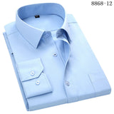 4XL 5XL 6XL 7XL 8XL Large Size Men's Business Casual Long Sleeved Shirt White Blue Black Smart Male Social Dress Shirts For Plus