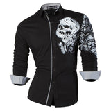 Sportrendy Men's Shirt Dress Casual Long Sleeve Slim Fit Fashion Dragon Stylish JZS041