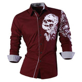 Sportrendy Men's Shirt Dress Casual Long Sleeve Slim Fit Fashion Dragon Stylish JZS041