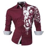 Sportrendy Men's Shirt Dress Casual Long Sleeve Slim Fit Fashion Dragon Stylish JZS041