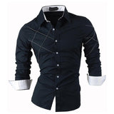 Sportrendy Men's Shirt Dress Casual Long Sleeve Slim Fit Fashion Dragon Stylish JZS041