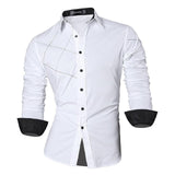 Sportrendy Men's Shirt Dress Casual Long Sleeve Slim Fit Fashion Dragon Stylish JZS041