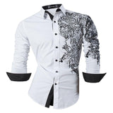 Sportrendy Men's Shirt Dress Casual Long Sleeve Slim Fit Fashion Dragon Stylish JZS041