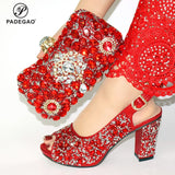 2020 Leisure Style Super High Heels Italian Shoes with Matching Bag for Woman African Shoes and Bag Set in Gold Color