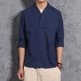 NaranjaSabor 2020 New Summer Spring Fashion Mens Kimono Shirts  Loose Seven-quarter Sleeve Shirt Men Blouse Brand Clothing N569