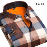 Aoliwen Winter warm shirt plus velvet thickening fashion print plaid shirt long sleeve men's brand shirt dress shirt sizeL-5XL