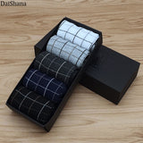 5 Pairs High Quality Casual Business Cotton Socks Solid Color Elastic Socks For Spring Autumn Male Breathable Socks For Man Gift