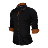 VISADA JAUNA Men Shirts Europe Size New Arrivals Slim Fit Male Shirt Solid Long Sleeve British Style Cotton Men's Shirt Office