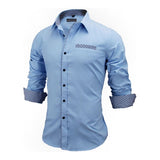 VISADA JAUNA Men Shirts Europe Size New Arrivals Slim Fit Male Shirt Solid Long Sleeve British Style Cotton Men's Shirt Office