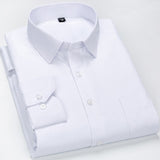Men's Classic Standard-fit Plaid/striped Social Office Dress Shirt Single Patch Pocket Long Sleeve Formal Business Basic Shirts