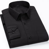 Men's Classic Standard-fit Plaid/striped Social Office Dress Shirt Single Patch Pocket Long Sleeve Formal Business Basic Shirts