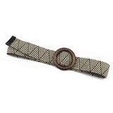 Vintage Bohemian Wide Belt Summer Wooden Buckle Wild Braided Belt Female Leopard Buckle Linen Weave Women Fake Straw Waist Belt