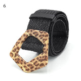 Vintage Boho Braided Waist Belt Summer Solid Female Belt Round Wooden Smooth Buckle Fake Straw Wide Belts For Women Hot Sale
