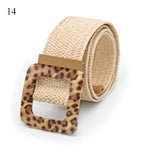 Vintage Boho Braided Waist Belt Summer Solid Female Belt Round Wooden Smooth Buckle Fake Straw Wide Belts For Women Hot Sale