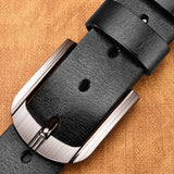 NO.ONEPAUL Genuine Leather For Men High Quality Black Buckle Jeans Belt Cowskin Casual Belts Business Belt Cowboy waistband