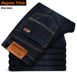 Brother Wang Men Jeans Business Casual Light Blue Elastic Force Fashion Denim Jeans Trousers Male Brand Pants