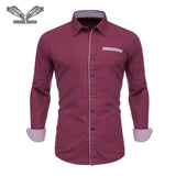 VISADA JAUNA Men Shirts Europe Size New Arrivals Slim Fit Male Shirt Solid Long Sleeve British Style Cotton Men's Shirt Office