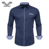 VISADA JAUNA Men Shirts Europe Size New Arrivals Slim Fit Male Shirt Solid Long Sleeve British Style Cotton Men's Shirt Office