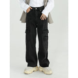 Black Clothing Men 2020 Autumn Vintage Jeans Washed Loose Wide Leg Pants Straight Cargo Pants Baggy Jeans Denim Jeans Streetwear