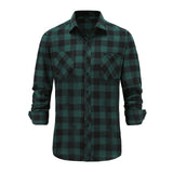 Casual Men Plaid Shirt Autumn Winter Flannel Shirt Men Dress Shirts Fashion Long Sleeve Slim Fit Chemise Homme Cotton Male Shirt