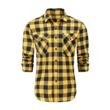 Casual Men Plaid Shirt Autumn Winter Flannel Shirt Men Dress Shirts Fashion Long Sleeve Slim Fit Chemise Homme Cotton Male Shirt