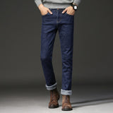 2020 Men Fashion Winter Jeans Men Black Slim Fit Stretch Thick Velvet Pants Warm Jeans Casual Fleece Trousers Male Plus Size