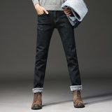 2020 Men Fashion Winter Jeans Men Black Slim Fit Stretch Thick Velvet Pants Warm Jeans Casual Fleece Trousers Male Plus Size
