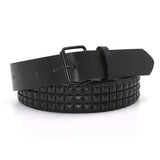 GAOKE Pyramid Fashion Rivet Belt Men&Women's Studded Belt Punk Rock With Pin Buckle Drop Shipping Black