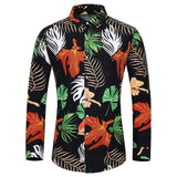 Many styles men long-sleeved plus size 7XL shirt fashion rose plant flower printed shirt Hawaii leisure vacation men's clothing
